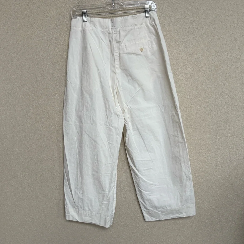 COS Wide Leg Linen-Blend Pants in Off-White